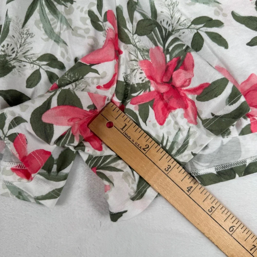 Sleep by Cacique Women's Plus‎ Size Floral Pajama Shorts 18/20 Pink Green White